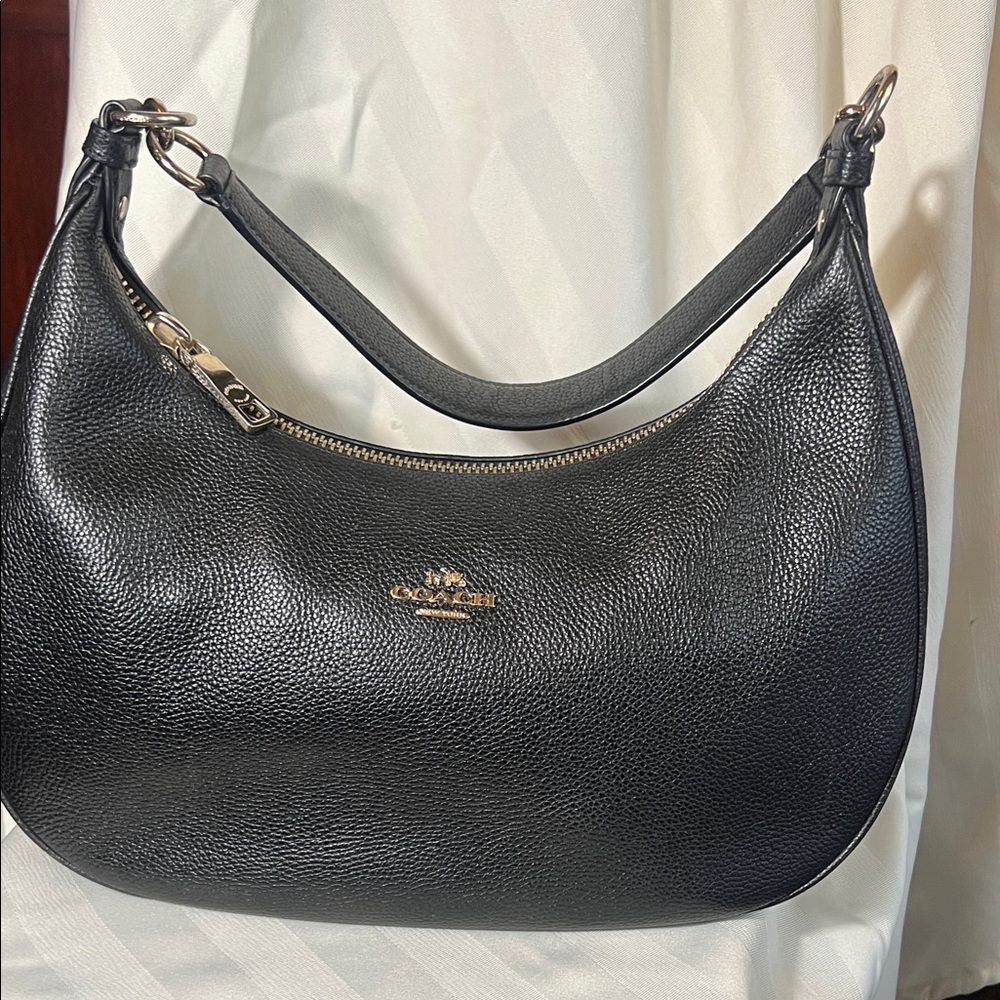 Coach Black Pebbled Leather Hobo Bag
